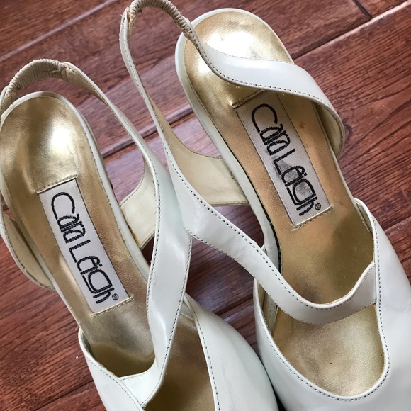 Cara Leigh white Sling Back Heel Shoe - Picture 4 of 5